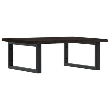 vidaXL Waschtischplatte mit Halterung Stahl und Massivholz Eiche