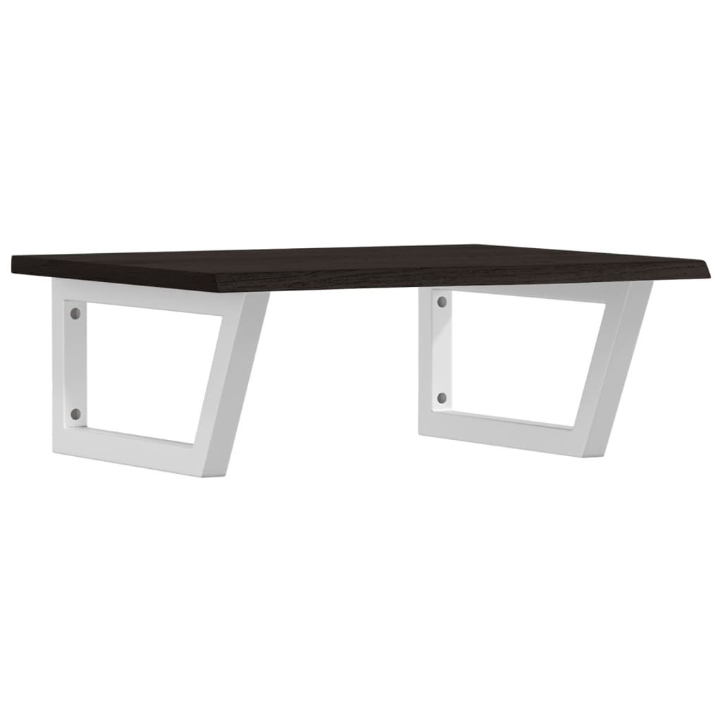 vidaXL Waschtischplatte mit Halterung Stahl und Massivholz Eiche