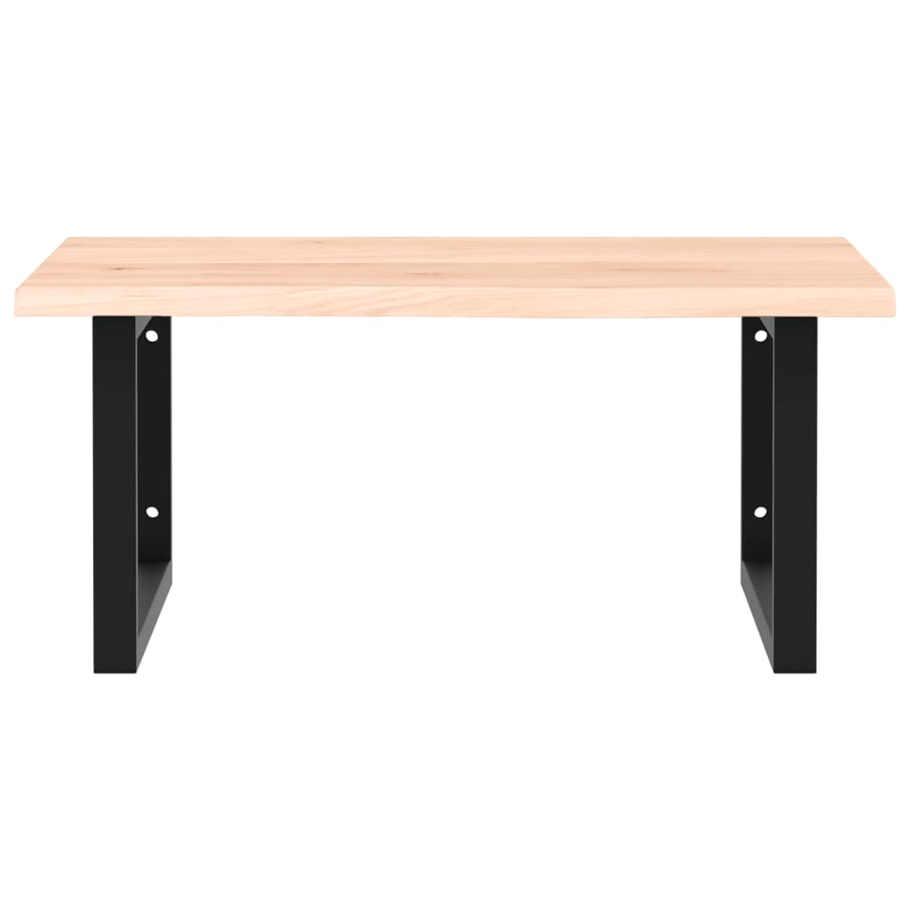 vidaXL Waschtischplatte mit Halterung Stahl und Massivholz Eiche
