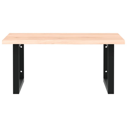 vidaXL Waschtischplatte mit Halterung Stahl und Massivholz Eiche