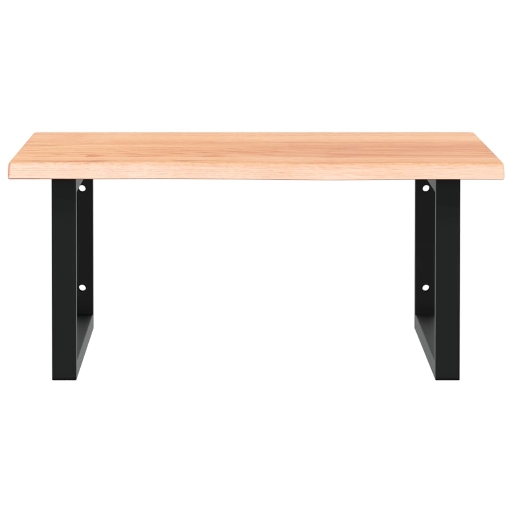 vidaXL Waschtischplatte mit Halterung Stahl und Massivholz Eiche
