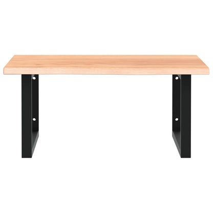 vidaXL Waschtischplatte mit Halterung Stahl und Massivholz Eiche