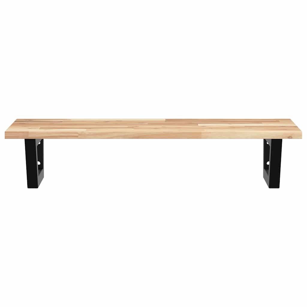 vidaXL Waschbeckenregal Wandmontage Stahl und Akazienholz