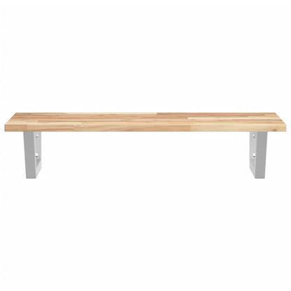 vidaXL Waschbeckenregal Wandmontage Stahl und Akazienholz