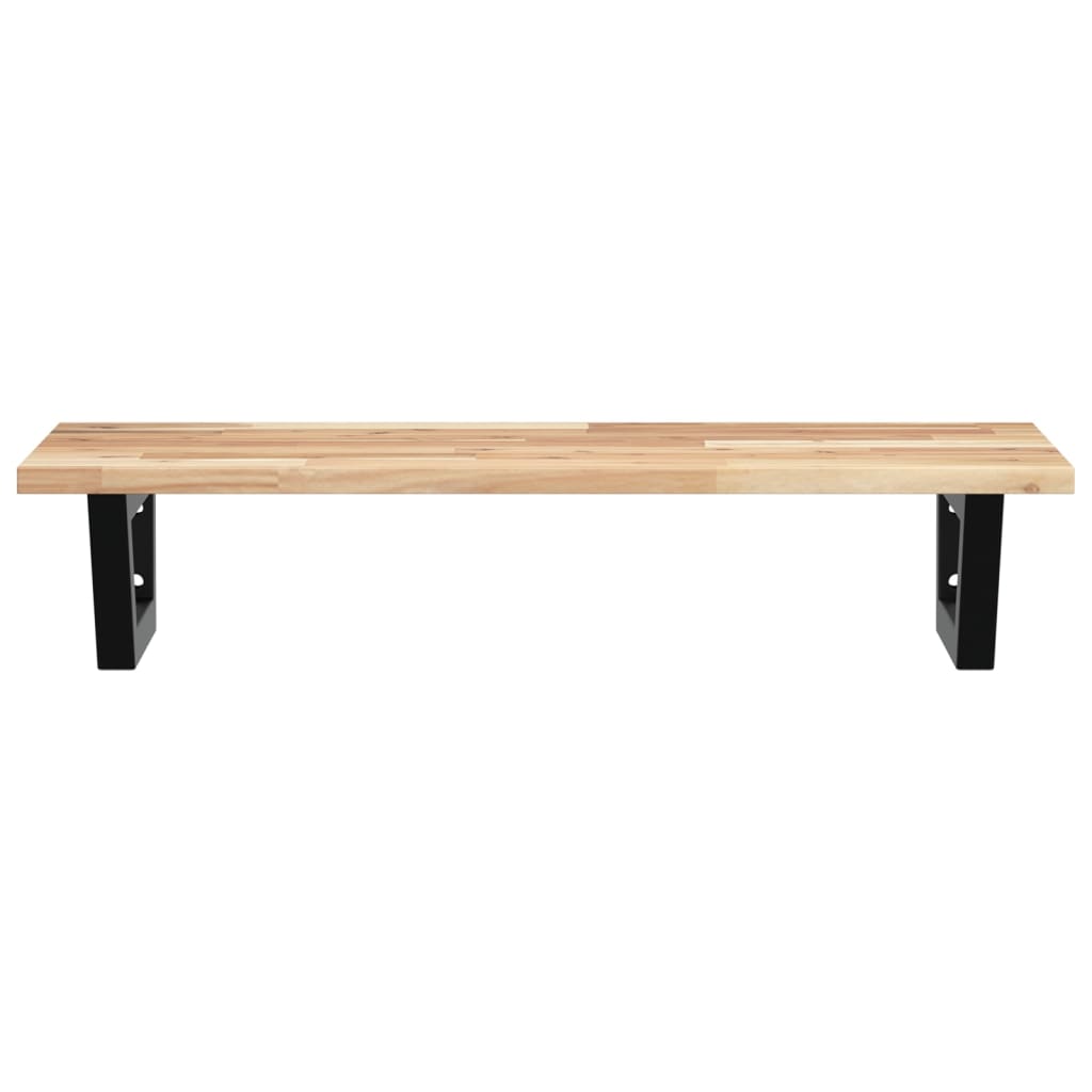 vidaXL Waschbeckenregal Wandmontage Stahl und Akazienholz