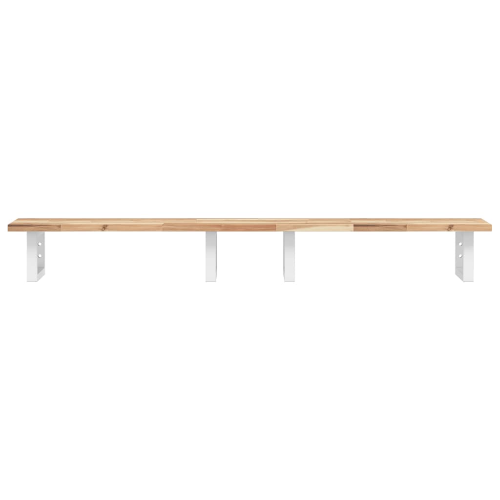vidaXL Waschbeckenregal Wandmontage Stahl und Akazienholz
