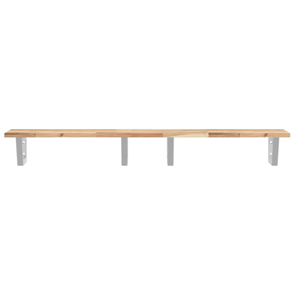vidaXL Waschbeckenregal Wandmontage Stahl und Akazienholz