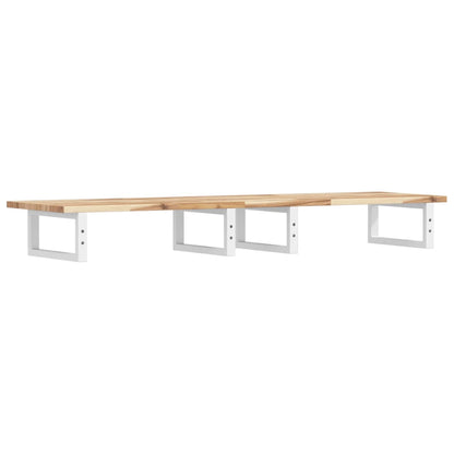 vidaXL Waschbeckenregal Wandmontage Stahl und Akazienholz
