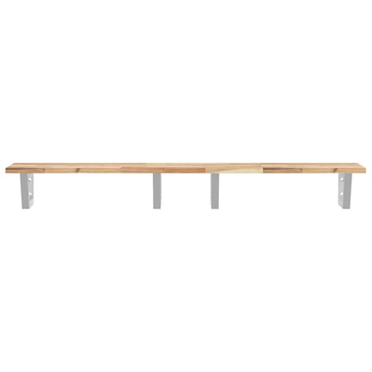 vidaXL Waschbeckenregal Wandmontage Stahl und Akazienholz