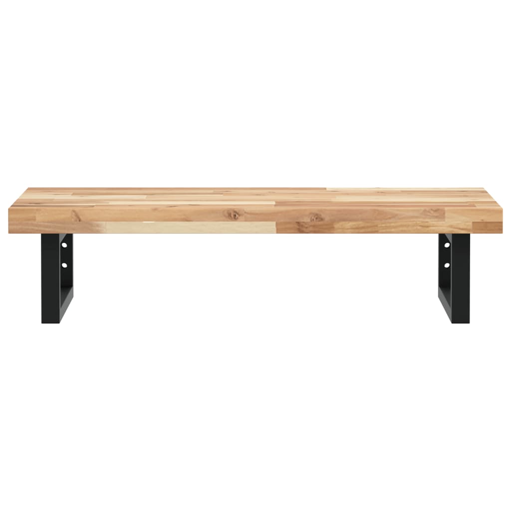 vidaXL Waschbeckenregal Wandmontage Stahl und Akazienholz