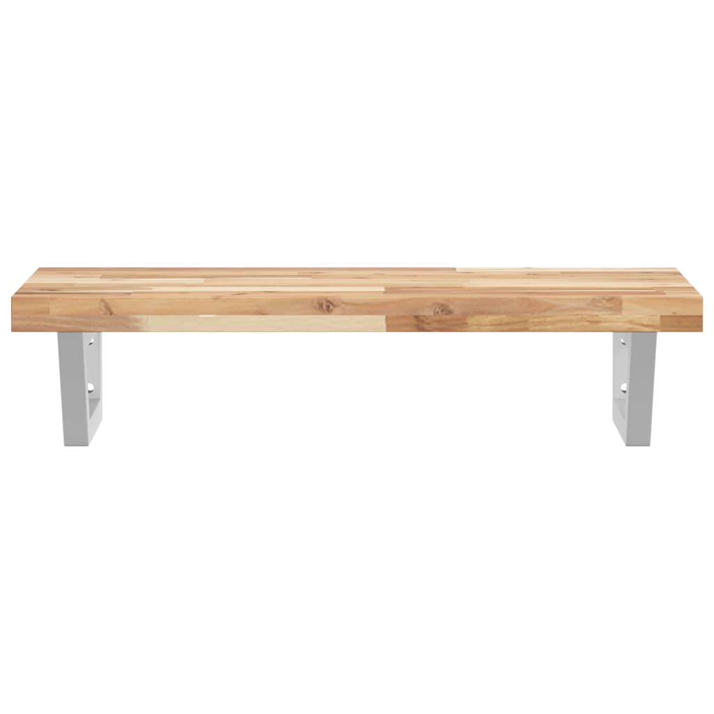 vidaXL Waschbeckenregal Wandmontage Stahl und Akazienholz