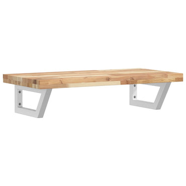 vidaXL Waschbeckenregal Wandmontage Stahl und Akazienholz