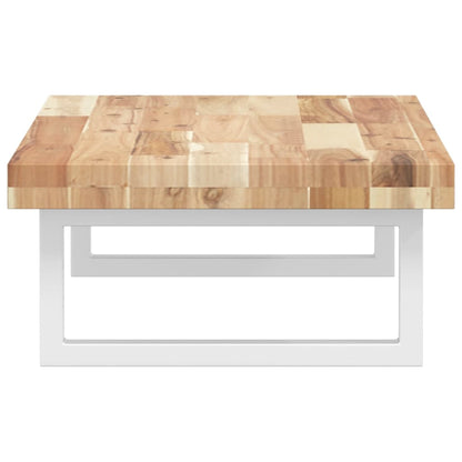 vidaXL Waschbeckenregal Wandmontage Stahl und Akazienholz