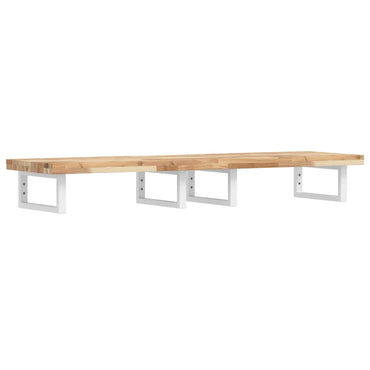 vidaXL Waschbeckenregal Wandmontage Stahl und Akazienholz