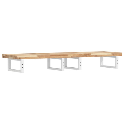 vidaXL Waschbeckenregal Wandmontage Stahl und Akazienholz