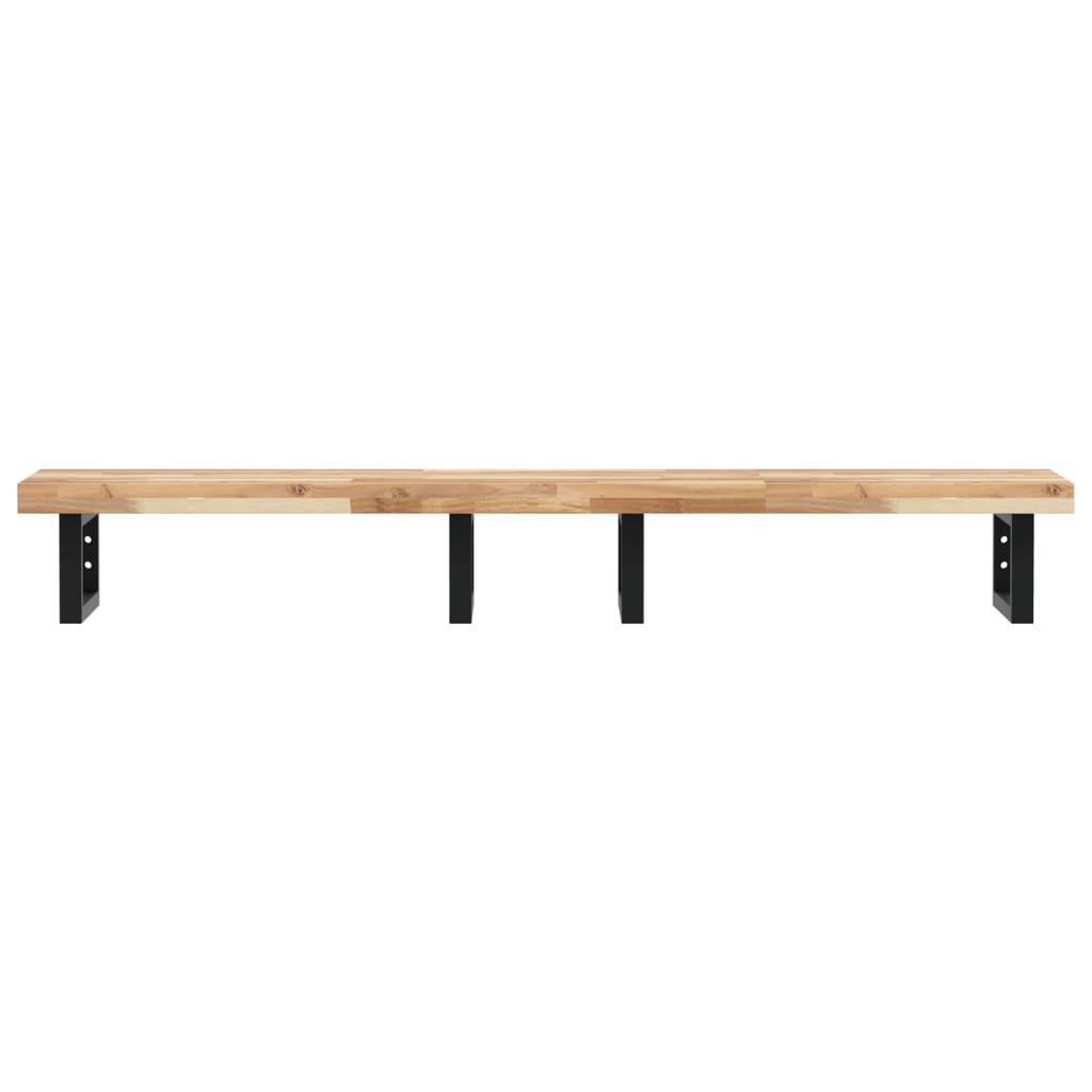 vidaXL Waschbeckenregal Wandmontage Stahl und Akazienholz