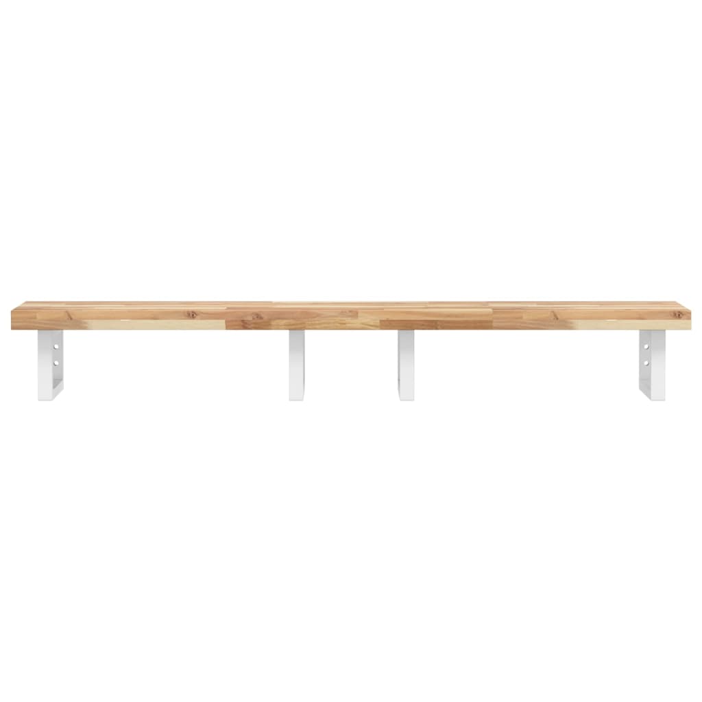vidaXL Waschbeckenregal Wandmontage Stahl und Akazienholz