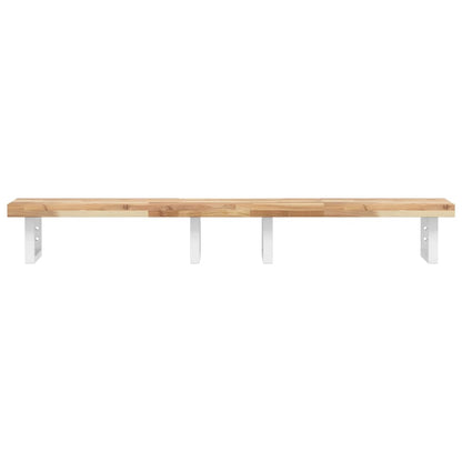 vidaXL Waschbeckenregal Wandmontage Stahl und Akazienholz