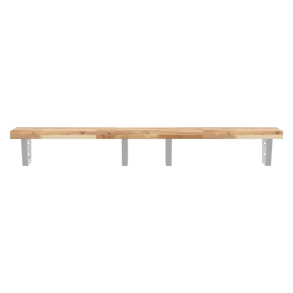 vidaXL Waschbeckenregal Wandmontage Stahl und Akazienholz