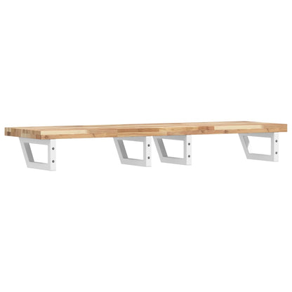 vidaXL Waschbeckenregal Wandmontage Stahl und Akazienholz