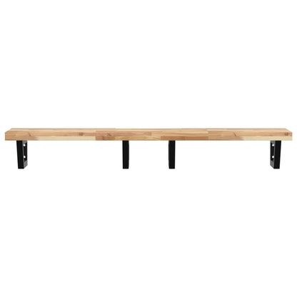 vidaXL Waschbeckenregal Wandmontage Stahl und Akazienholz