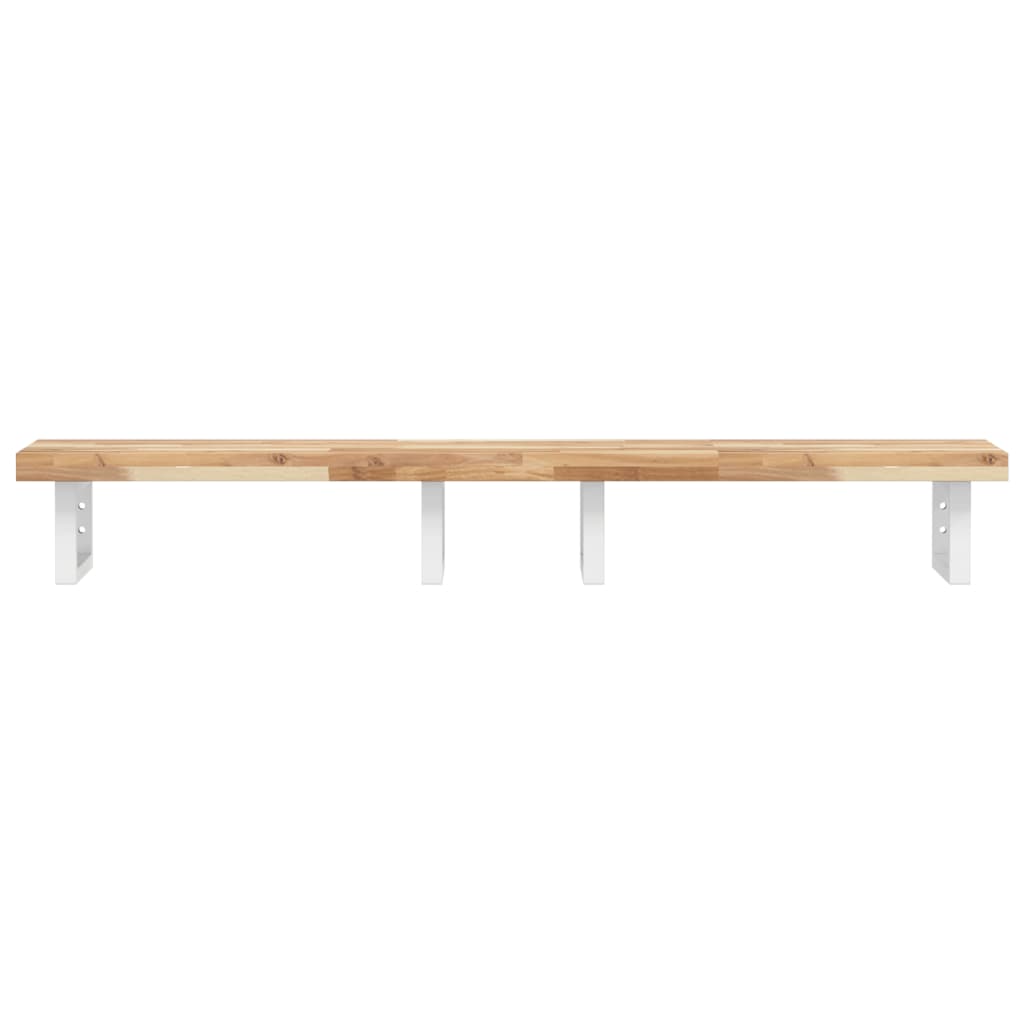 vidaXL Waschbeckenregal Wandmontage Stahl und Akazienholz