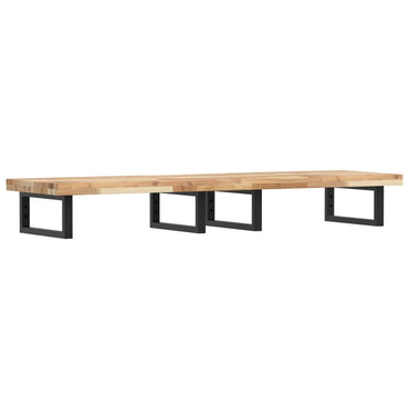 vidaXL Waschbeckenregal Wandmontage Stahl und Akazienholz
