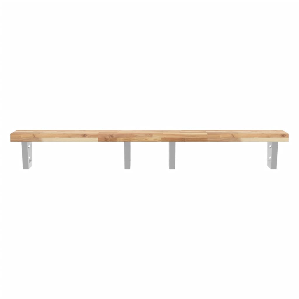 vidaXL Waschbeckenregal Wandmontage Stahl und Akazienholz