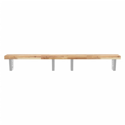 vidaXL Waschbeckenregal Wandmontage Stahl und Akazienholz