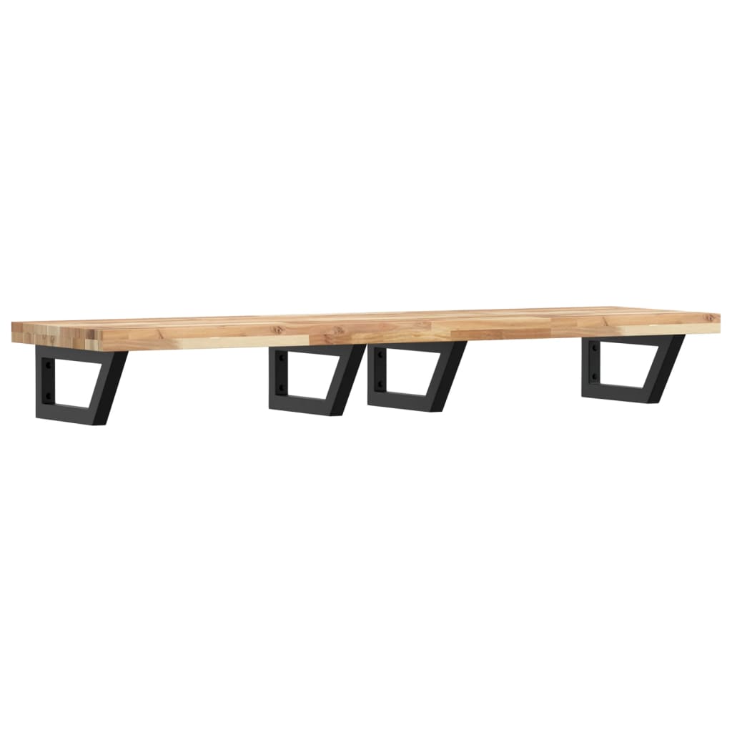 vidaXL Étagère de lavabo murale en acier et bois d'acacia
