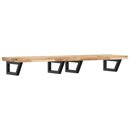 vidaXL Étagère de lavabo murale en acier et bois d'acacia