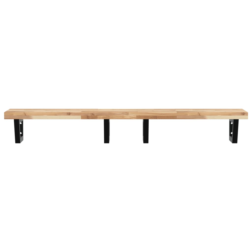 vidaXL Étagère de lavabo murale en acier et bois d'acacia