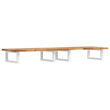 vidaXL Waschbeckenregal Wandmontage Stahl und Akazienholz