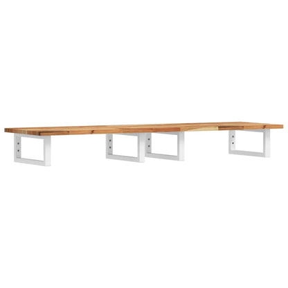 vidaXL Waschbeckenregal Wandmontage Stahl und Akazienholz