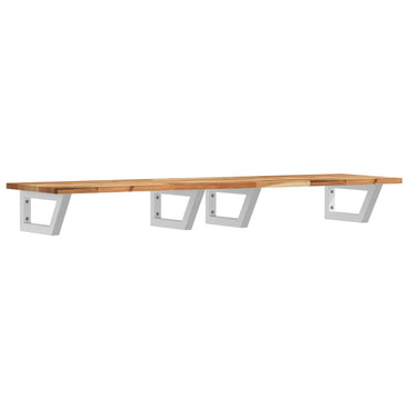 vidaXL Waschbeckenregal Wandmontage Stahl und Akazienholz