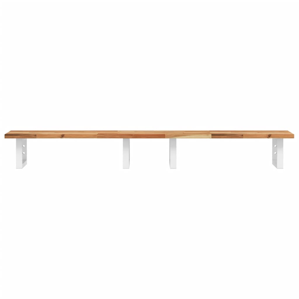 vidaXL Waschbeckenregal Wandmontage Stahl und Akazienholz
