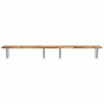 vidaXL Waschbeckenregal Wandmontage Stahl und Akazienholz
