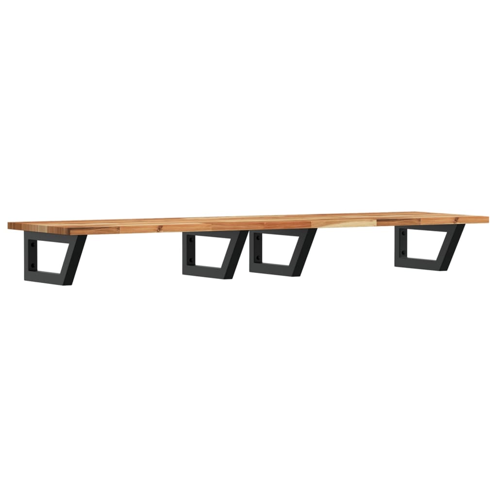 vidaXL Étagère de lavabo à fixation murale en acier et bois d'acacia