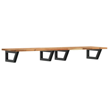 vidaXL Étagère de lavabo à fixation murale en acier et bois d'acacia