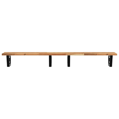 vidaXL Étagère de lavabo à fixation murale en acier et bois d'acacia