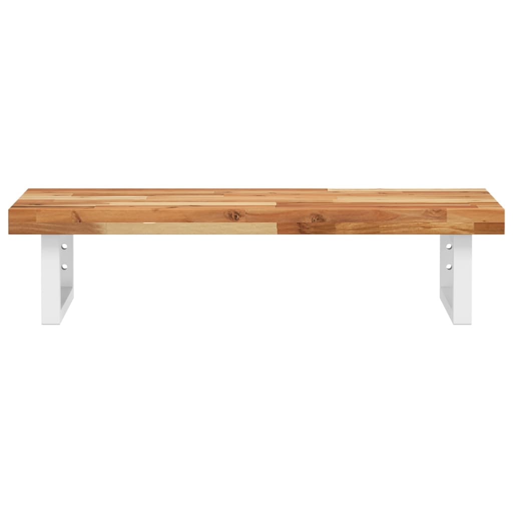 vidaXL Waschbeckenregal Wandmontage Stahl und Akazienholz