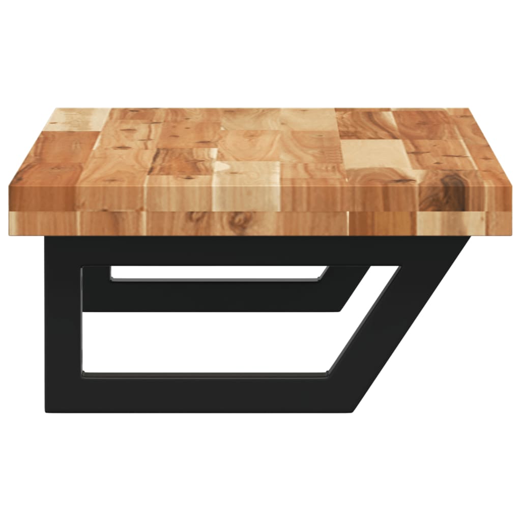 vidaXL Étagère de lavabo murale en acier et bois d'acacia