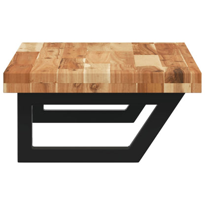 vidaXL Étagère de lavabo murale en acier et bois d'acacia