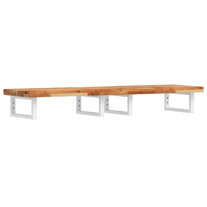 vidaXL Waschbeckenregal Wandmontage Stahl und Akazienholz