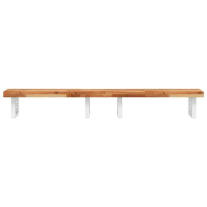 vidaXL Waschbeckenregal Wandmontage Stahl und Akazienholz