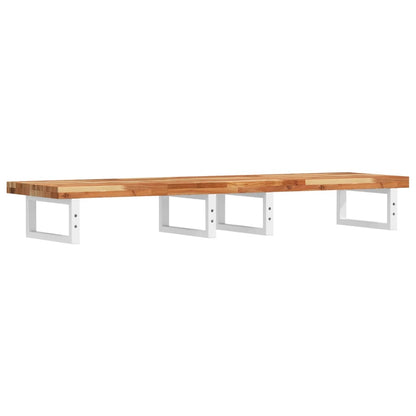 vidaXL Waschbeckenregal Wandmontage Stahl und Akazienholz