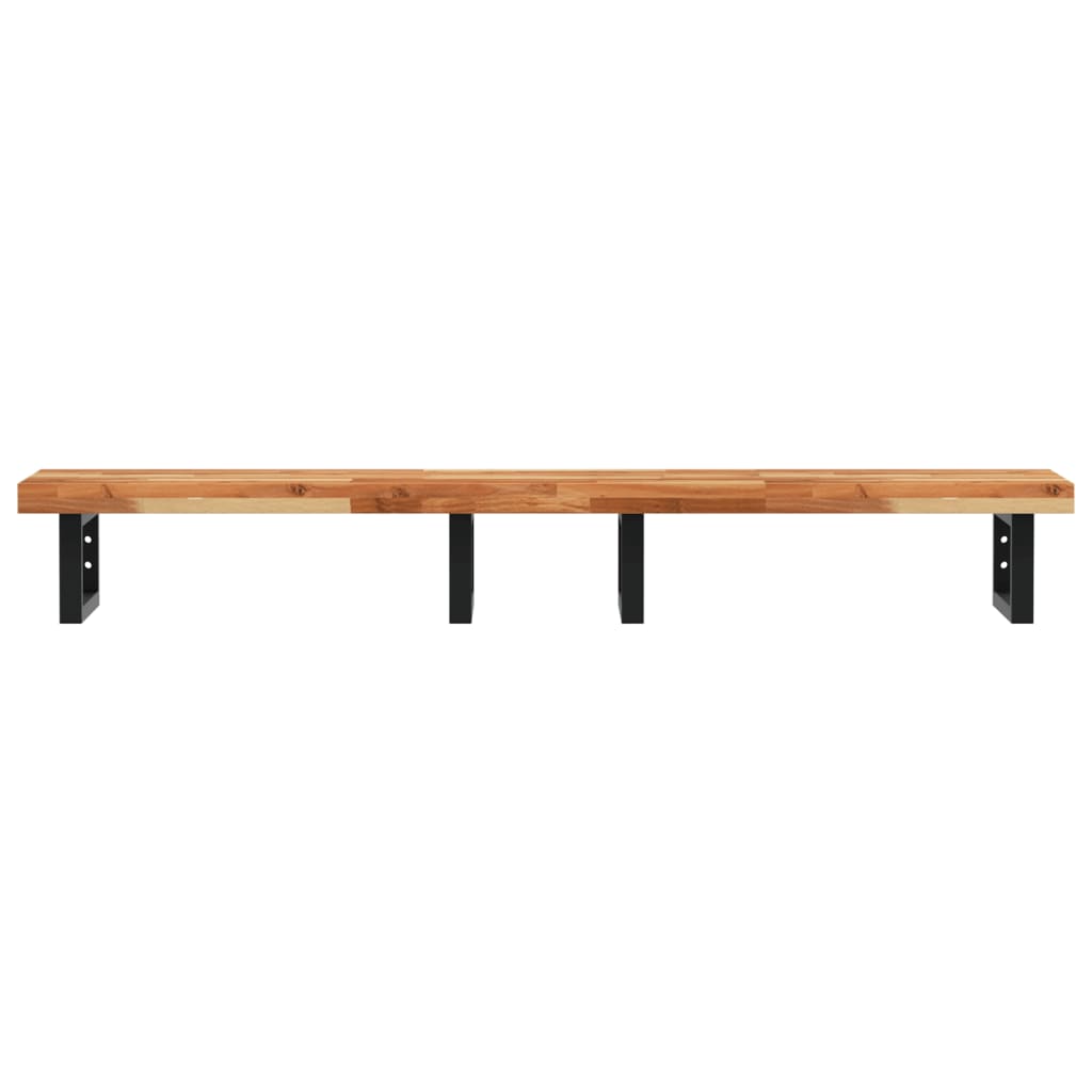 vidaXL Étagère de lavabo murale en acier et bois d'acacia