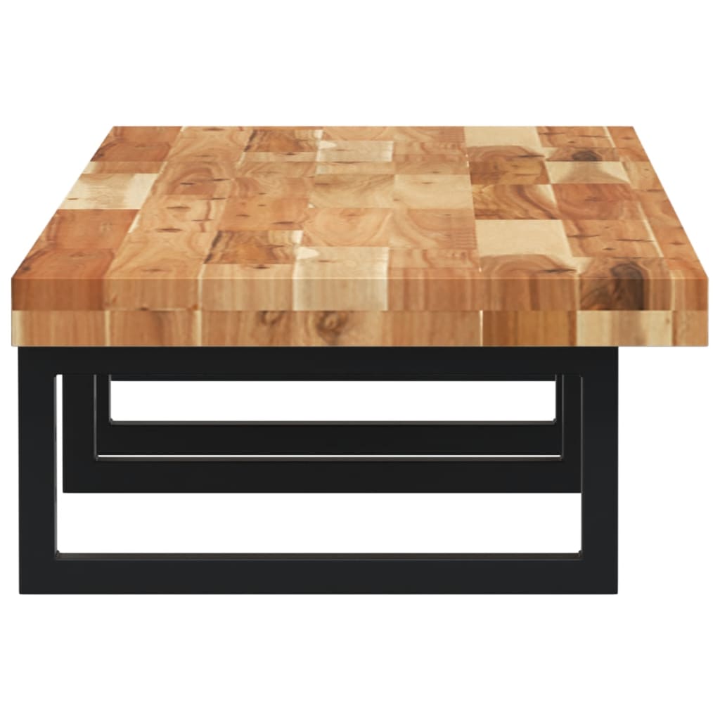 vidaXL Étagère de lavabo murale en acier et bois d'acacia
