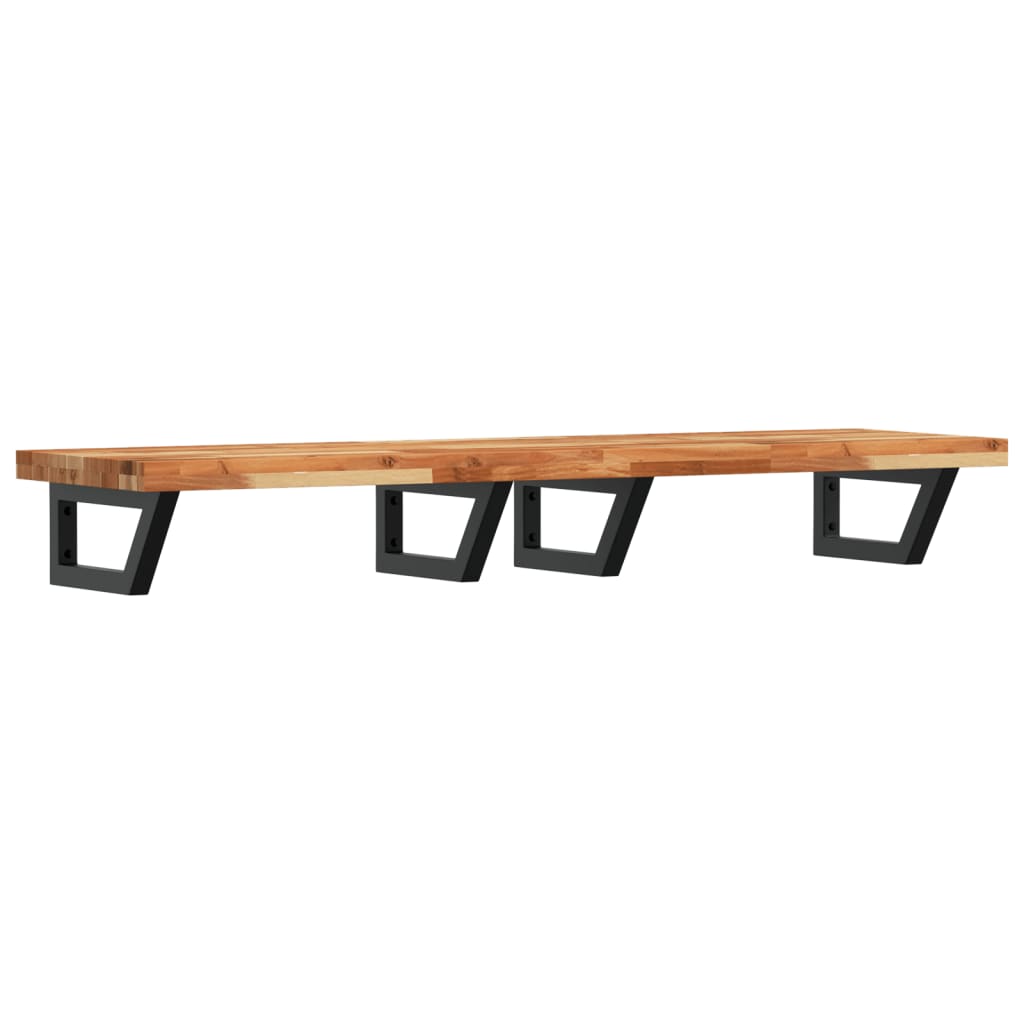vidaXL Étagère de lavabo murale en acier et bois d'acacia