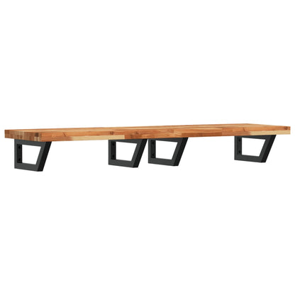 vidaXL Étagère de lavabo murale en acier et bois d'acacia